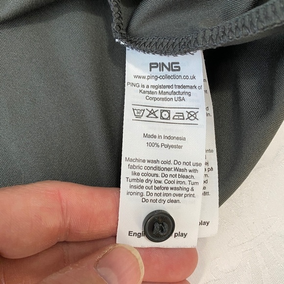 PING Men's Greenish-Gray Sensorcool Short Sleeve‎ Golf Polo Shirt Size Large - Picture 6 of 11